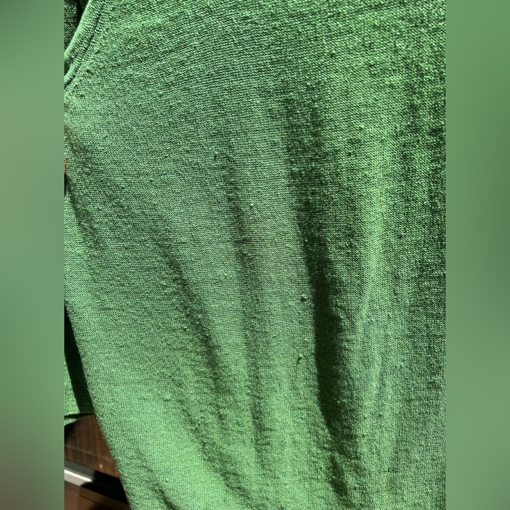 J.Jill Linen/modal lightweight Sweater. Moss Green. LP. - Picture 6 of 8